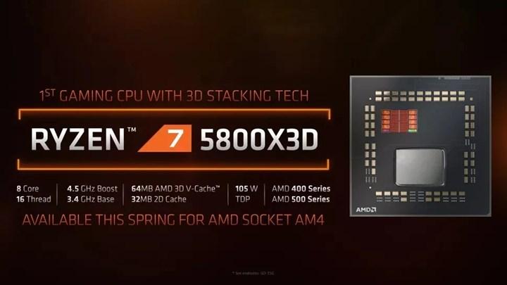 AMD Ryzen 7 5800X3D'nin performansı ortaya çıktı: İşte detaylar