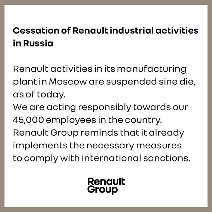 Renault, Moskova fabrikasında üretime yeniden başladı