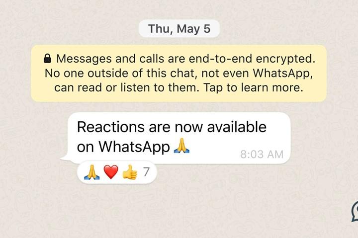 WhatsApp mesajlarına artık emojilerle tepki verebileceksiniz