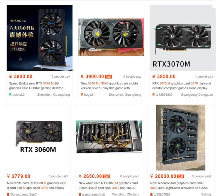 Nvidia RTX 30 mobil ekran kartları madencilere satılıyor