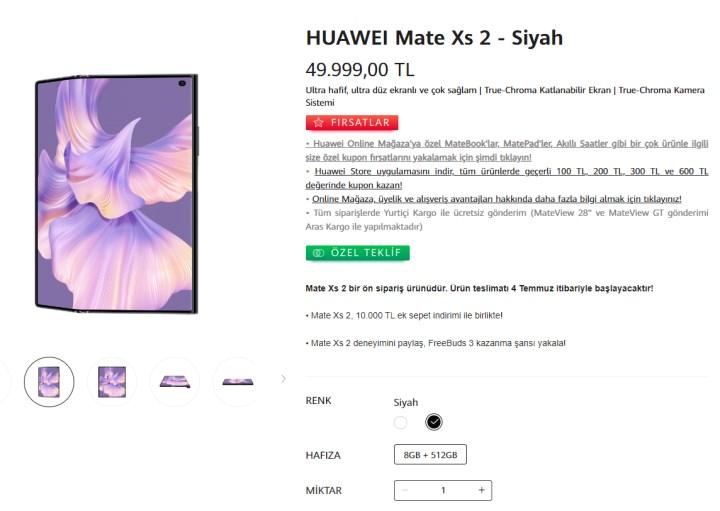 Huawei Mate Xs 2 Türkiye fiyatı ne kadar?