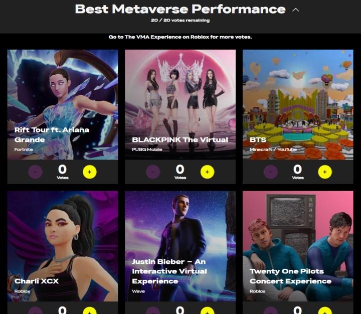 MTV Video Müzik Ödüllerine metaverse kategorisi eklendi