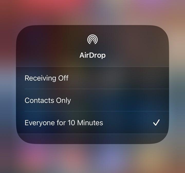 airdrop 10 dakika ios 16.2