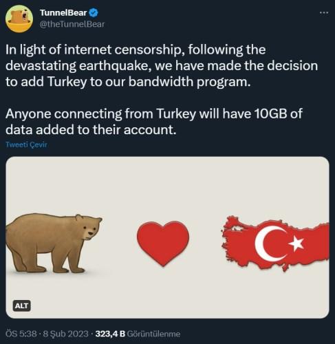 TunnelBear VPN, Türkiye'deki kullanıcılara ücretsiz kota veriyor