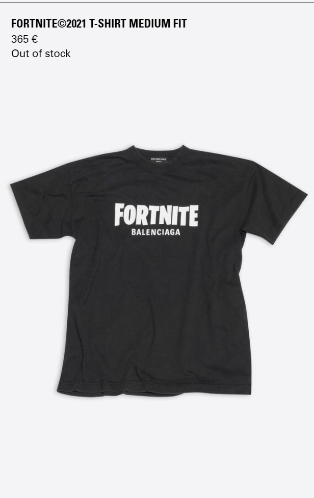 Balenciaga Fortnite ürünleri