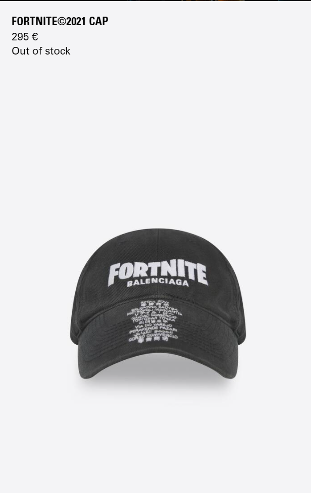 Balenciaga Fortnite ürünleri