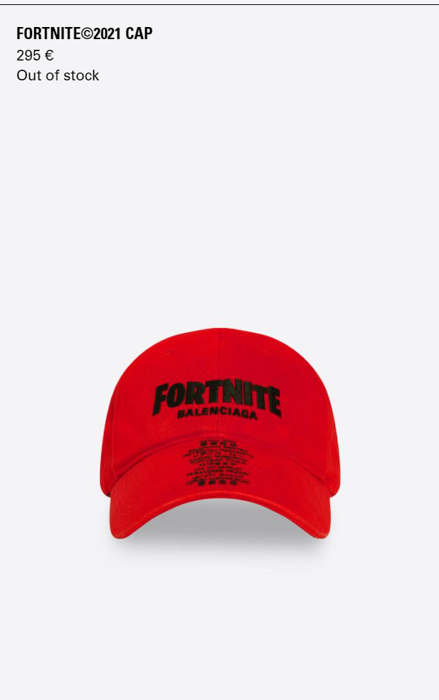 Balenciaga Fortnite ürünleri