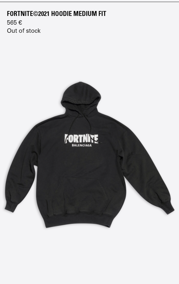 Balenciaga Fortnite ürünleri