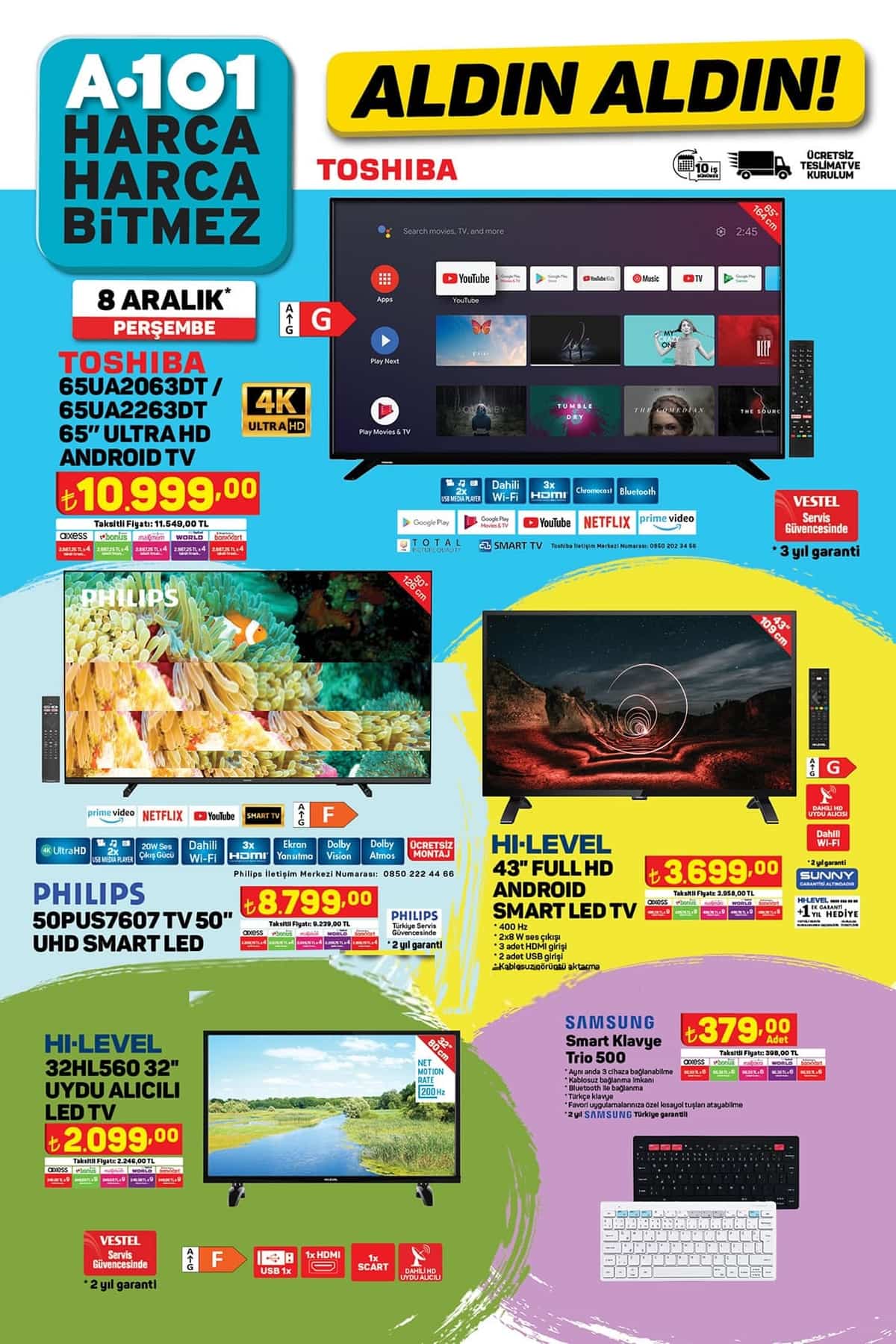 8 Aralık A101 katalog ürünleri