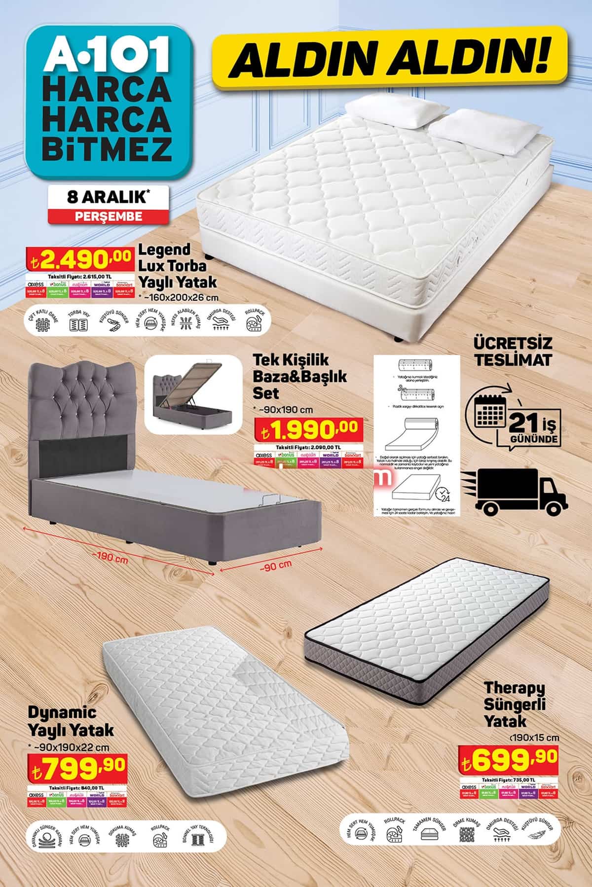 8 Aralık A101 katalog ürünleri