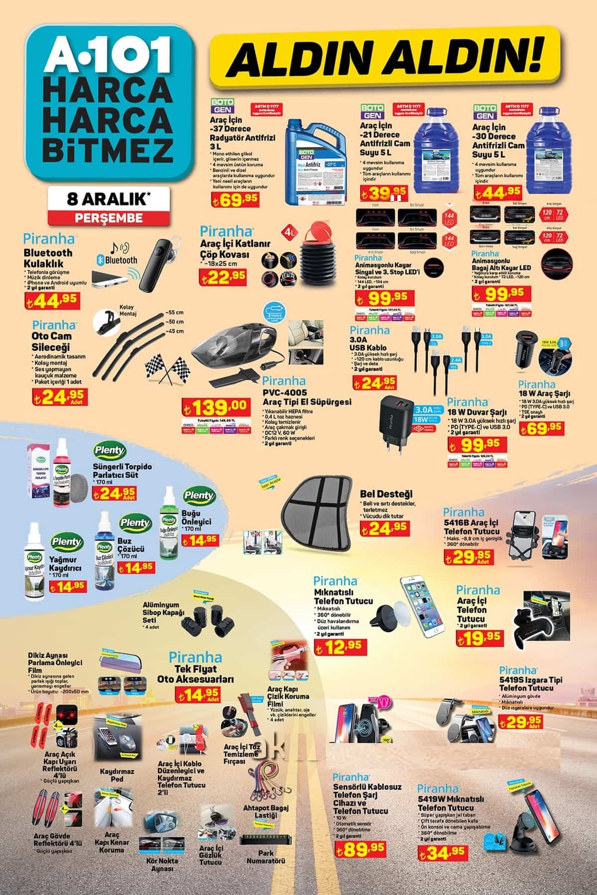 8 Aralık A101 katalog ürünleri