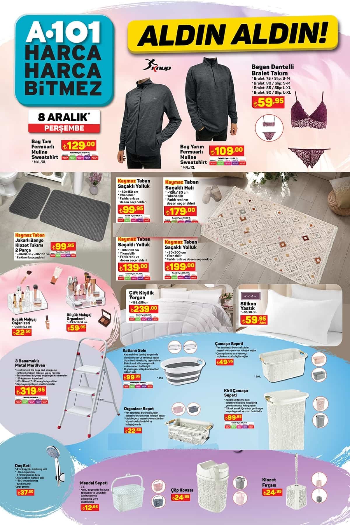 8 Aralık A101 katalog ürünleri