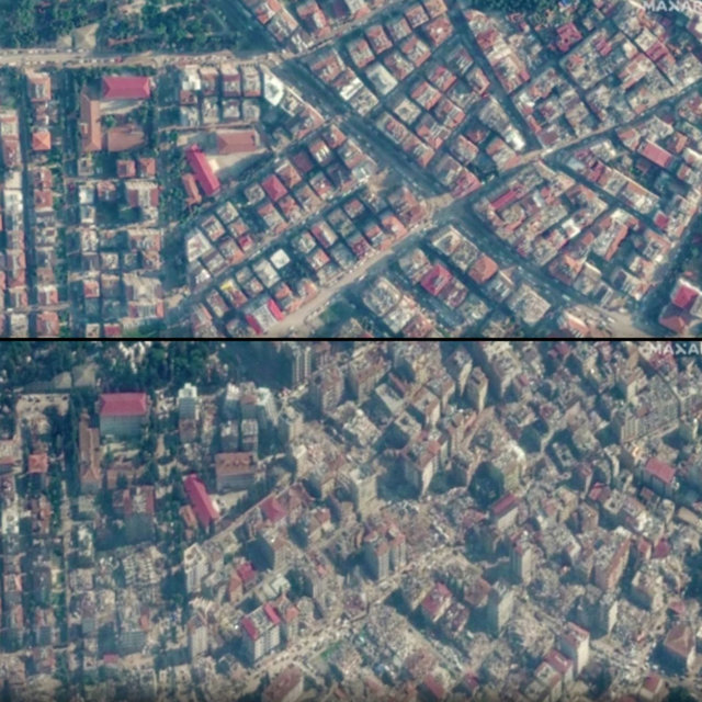 Depremin uydu görüntüleri