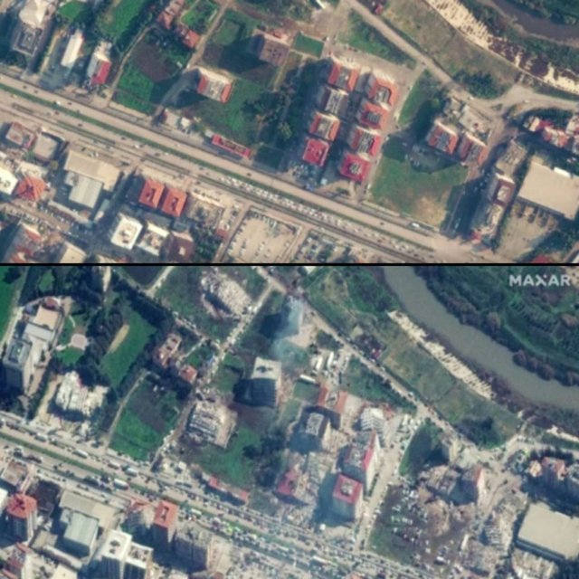 Depremin uydu görüntüleri