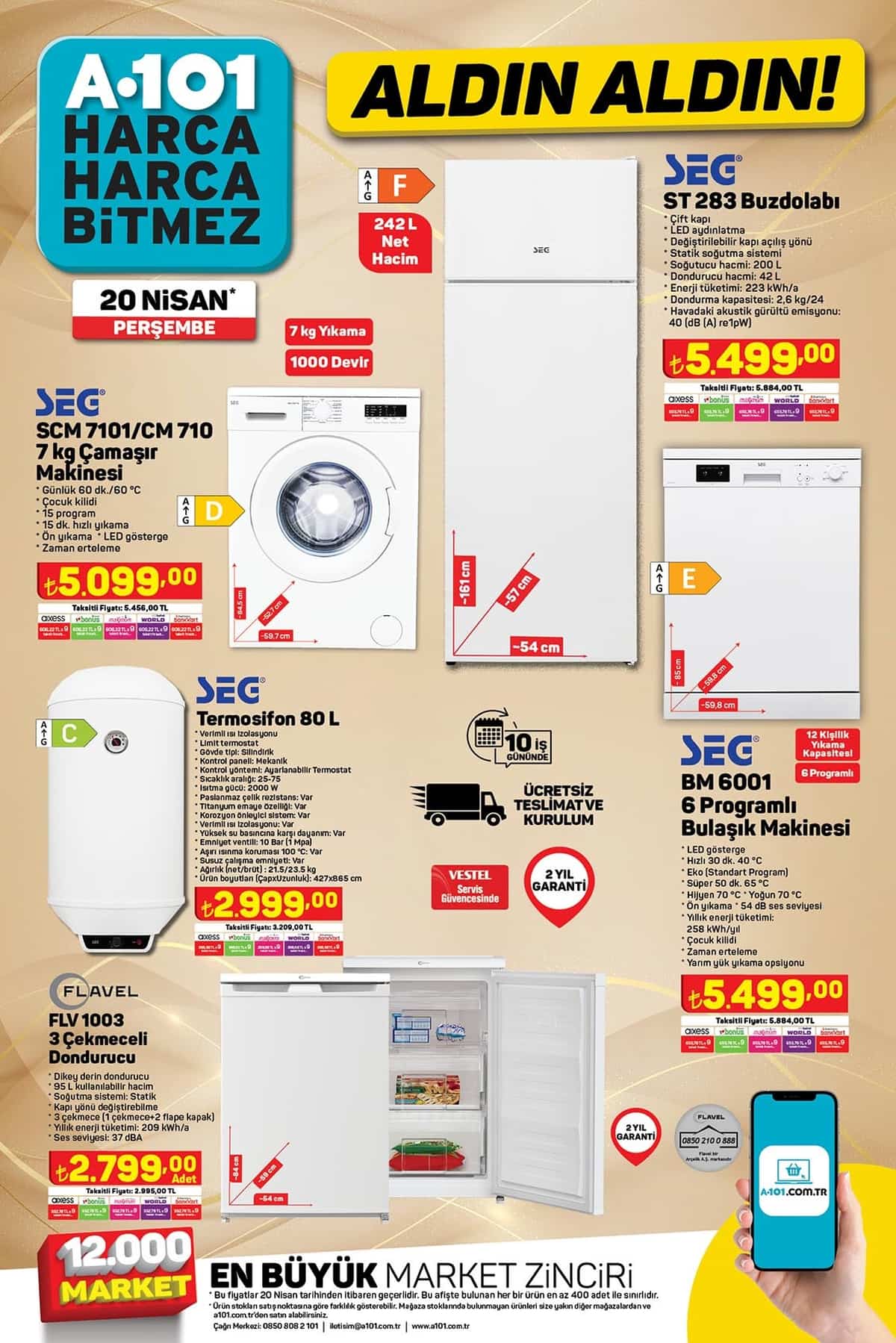 20 Nisan A101 aktüel kataloğun