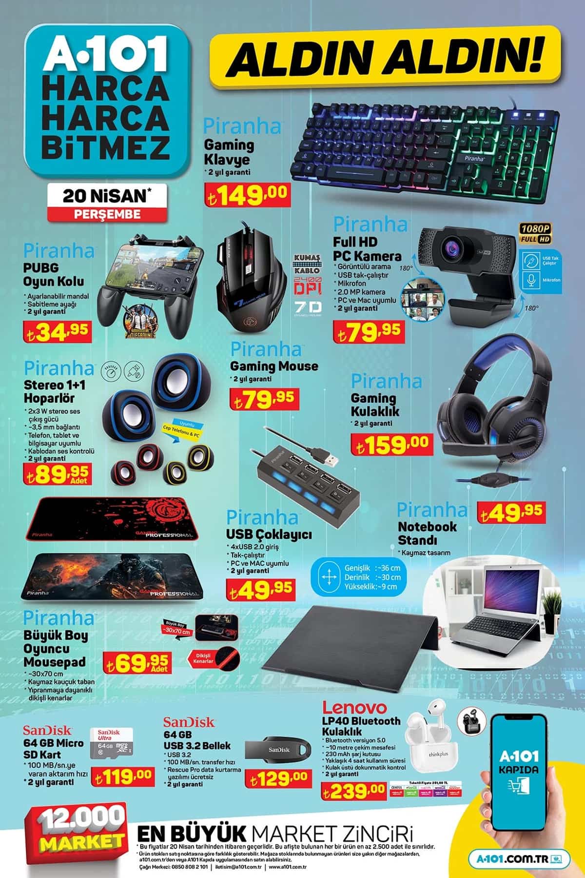 20 Nisan A101 aktüel kataloğun
