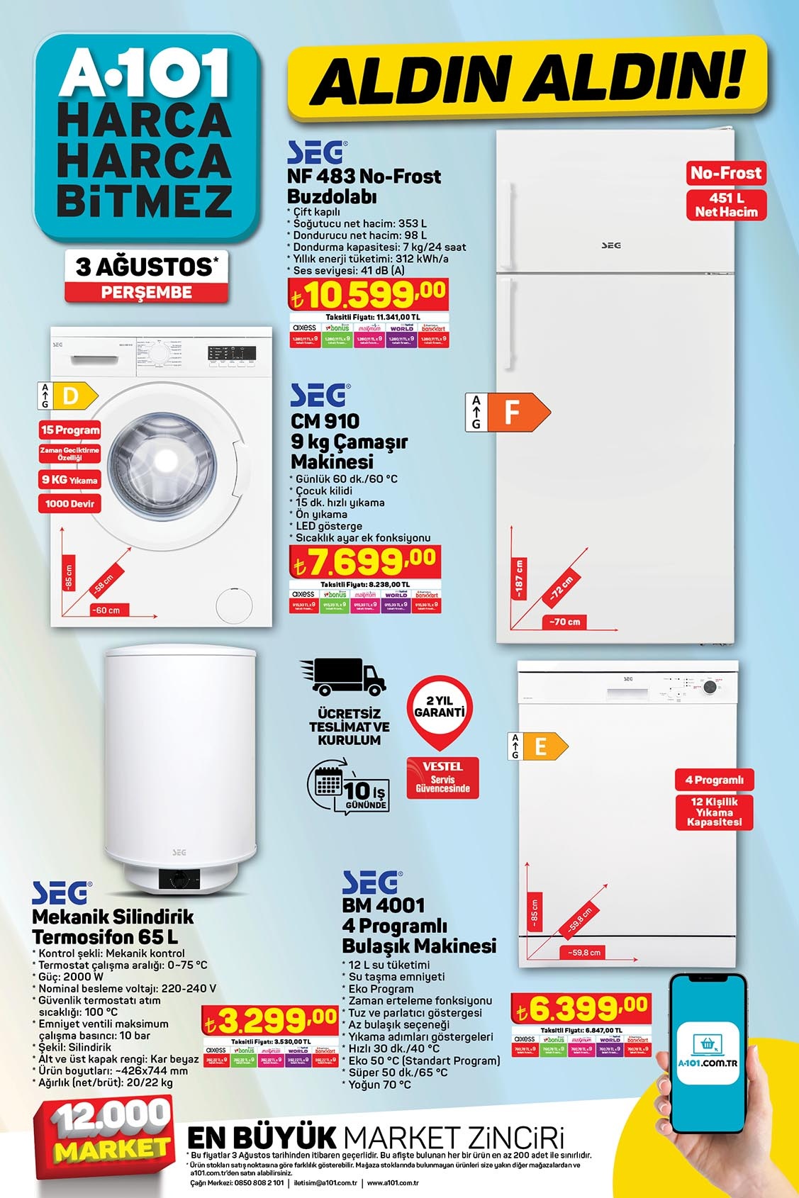 3 Ağustos A101 aktüel kataloğu