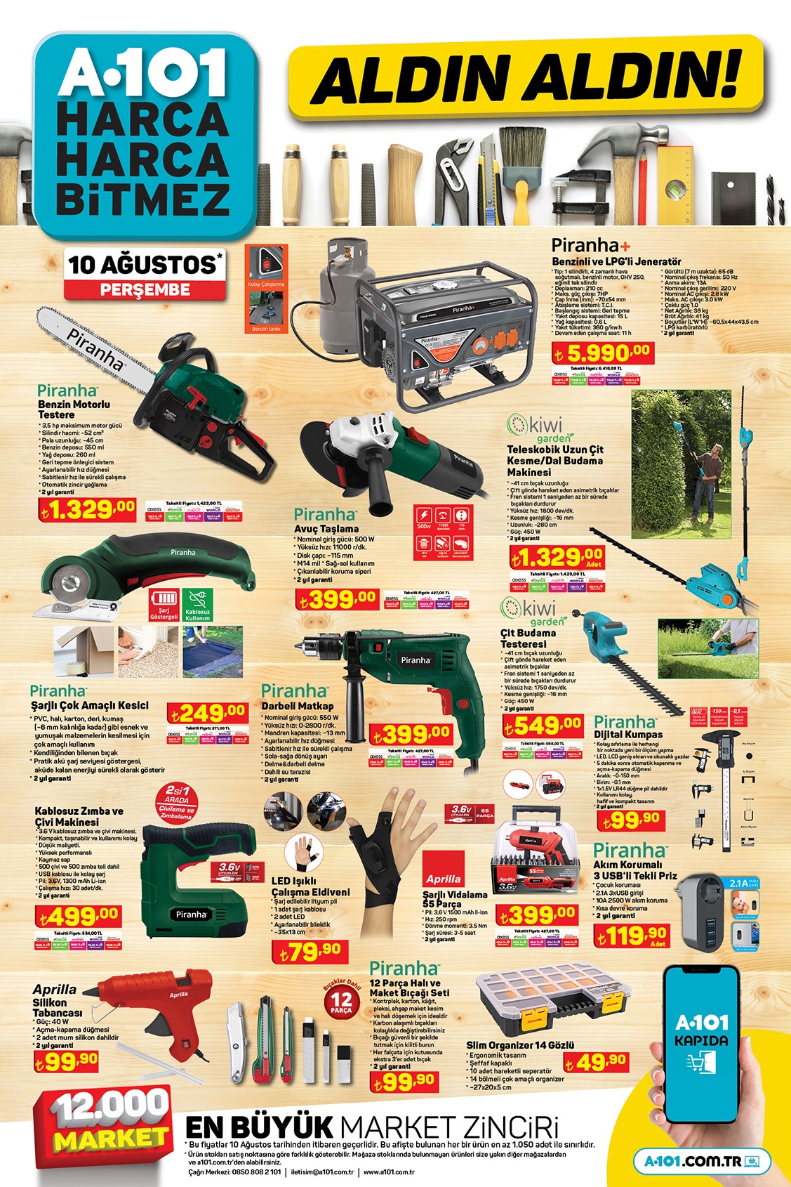 10 Ağustos A101 aktüel kataloğ