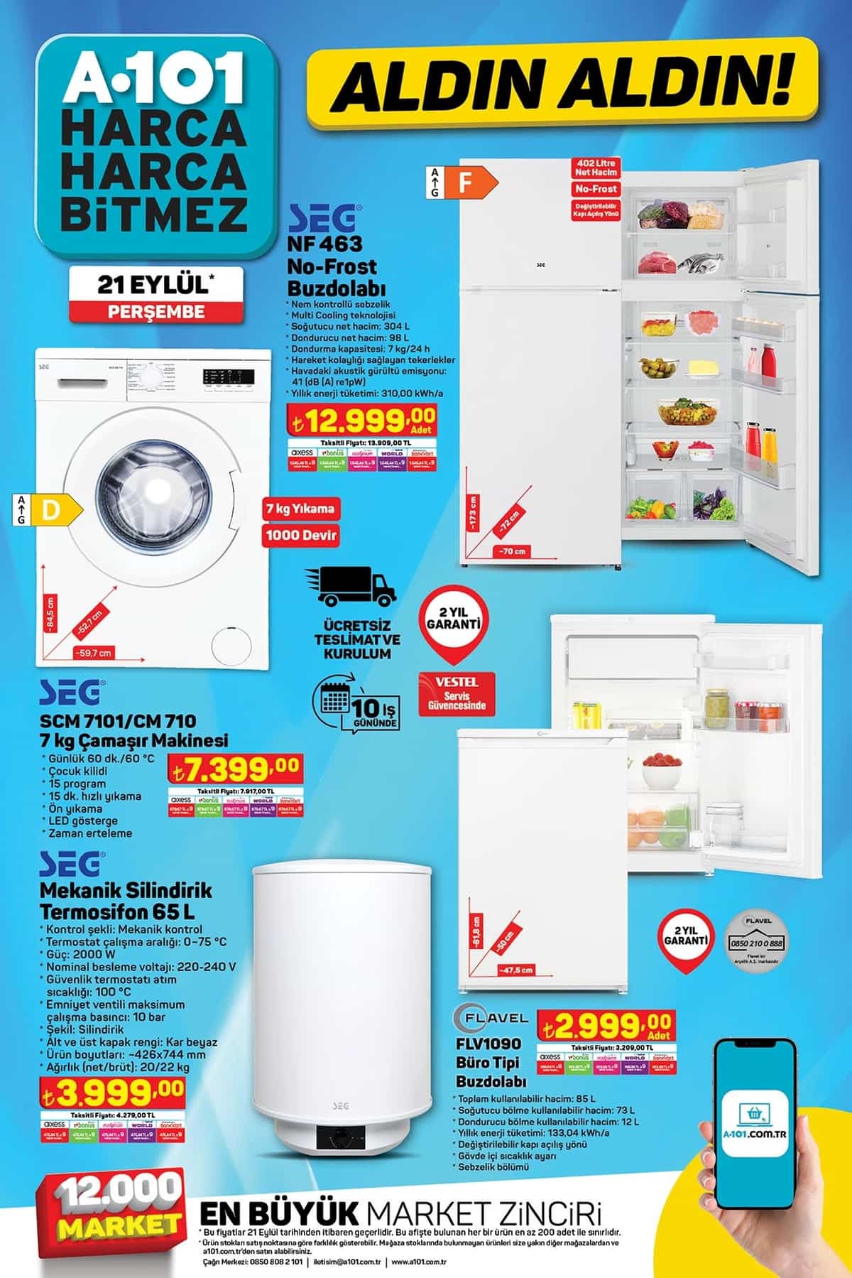21 Eylül A101 aktüel kataloğun