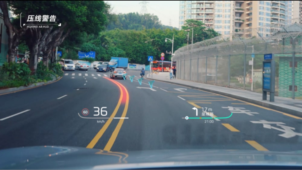 Xpeng ve Huawei AR HUD
