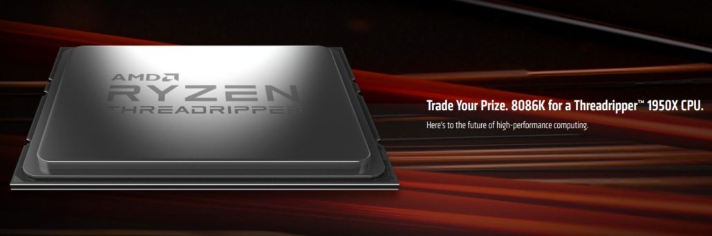 Intel Core i7-8086 getir AMD Ryzen 1950X Threadripper götür
