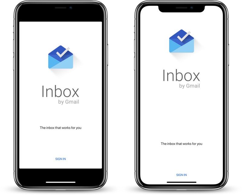 Inbox by Gmail uygulaması artık iPhone X'un çentiği ile uyumlu