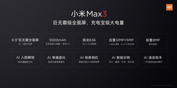 Mi Max 3 özellikleri ve fiyatı