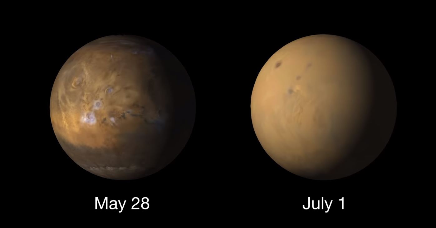 Mars'ı fırtına ele geçirdi: İşte gezegenin öncesi ve sonrası