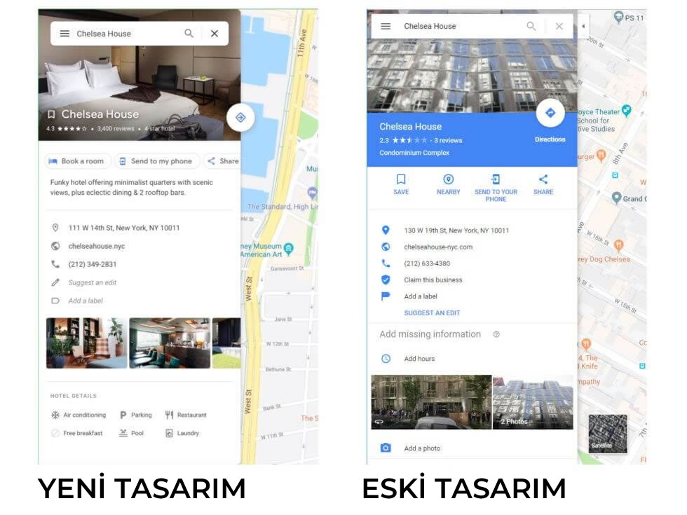 Google'ın tamamen beyaz olarak yenilenen materyal tasarımından örnekler