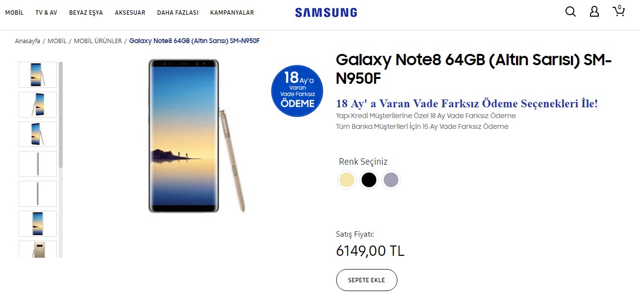 Samsung zam telefon fiyatları ağustos 2018