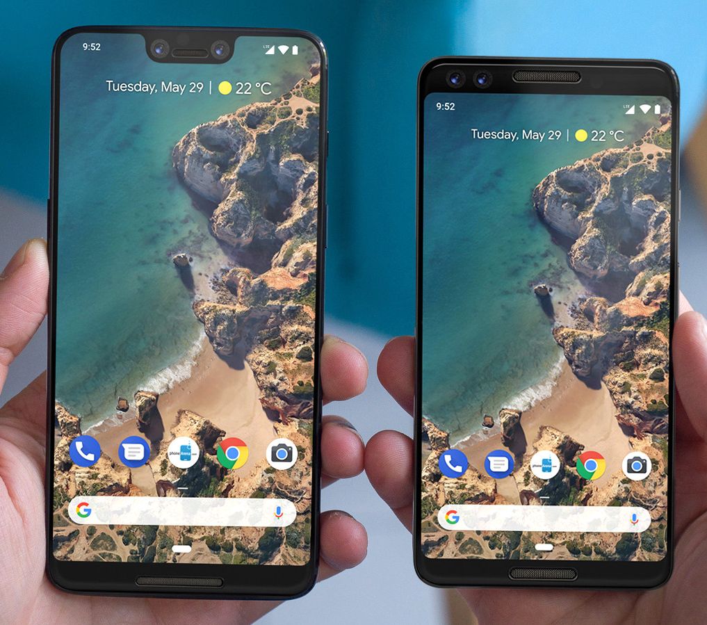 Çentikli ekrana sahip Google Pixel 3 XL çalışırken görüntülendi