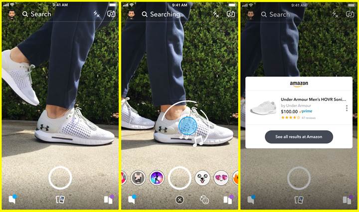 Snapchat, görsel tabanlı alışveriş için Amazon'la işbirliği yapıyor
