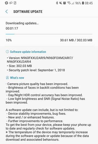 Samsung Galaxy Note 9'a kamera performansını yükselten güncelleme