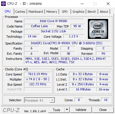 Intel Core i9-9900K 7.6 GHz’e aşırtıldı