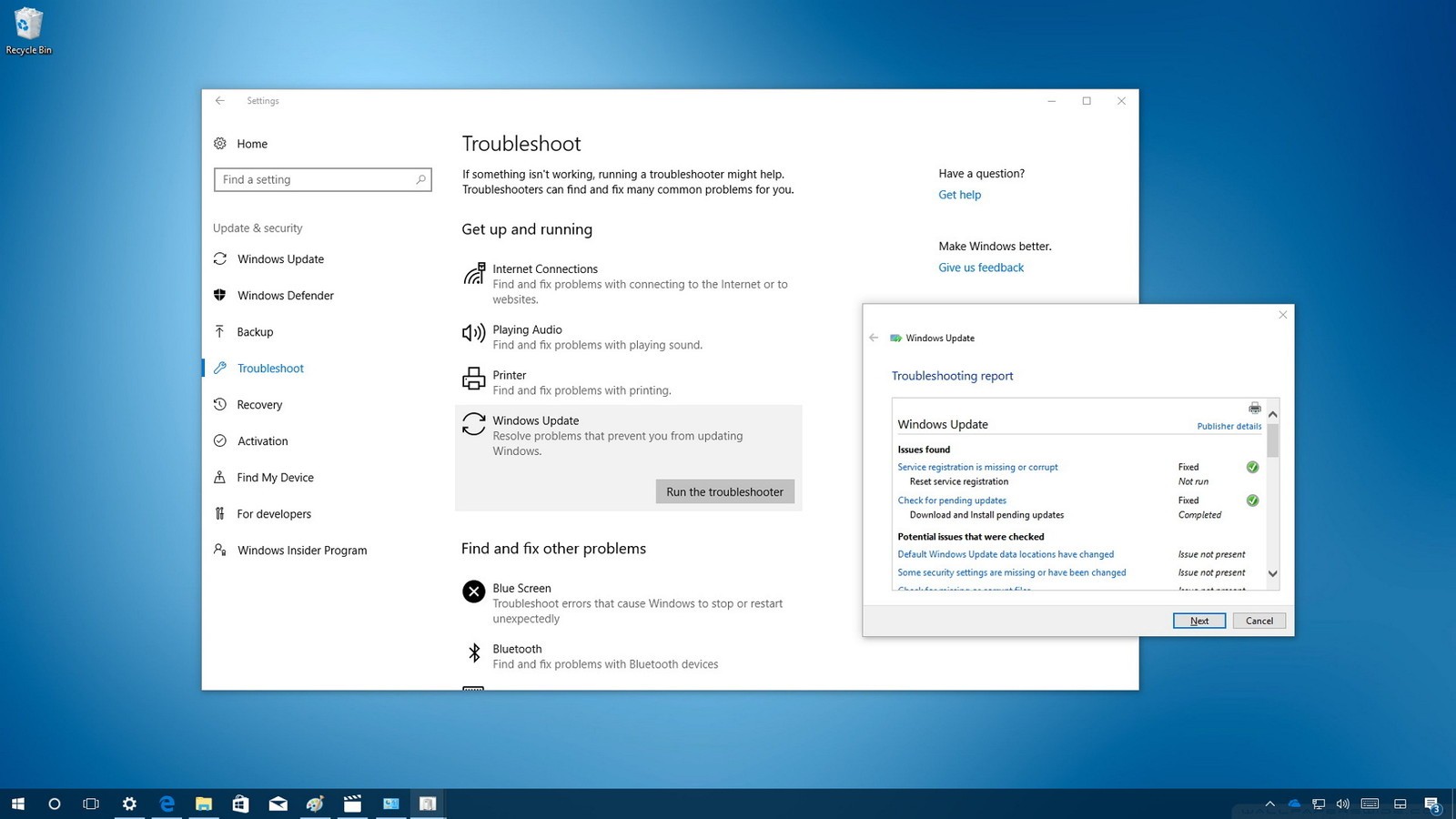 Windows 10 sorunları kendisi tespit edip düzeltecek