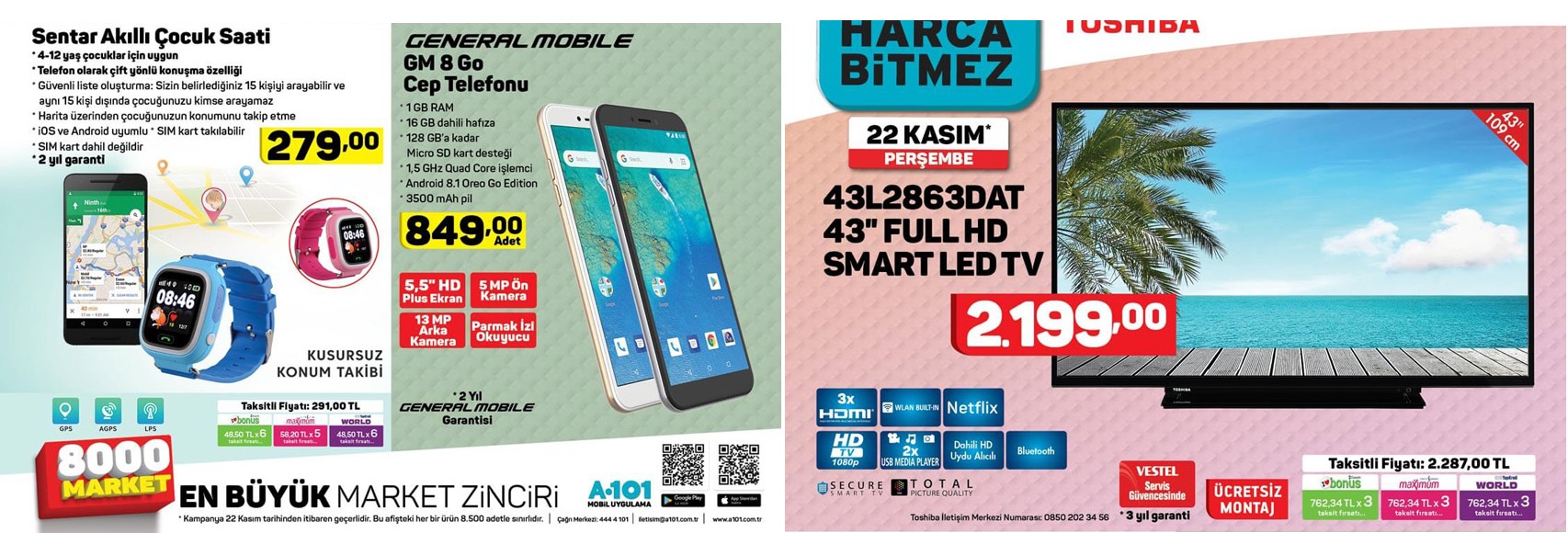 Haftaya BİM marketlerde Galaxy J3 Pro, A101 marketlerde GM 8 Go var