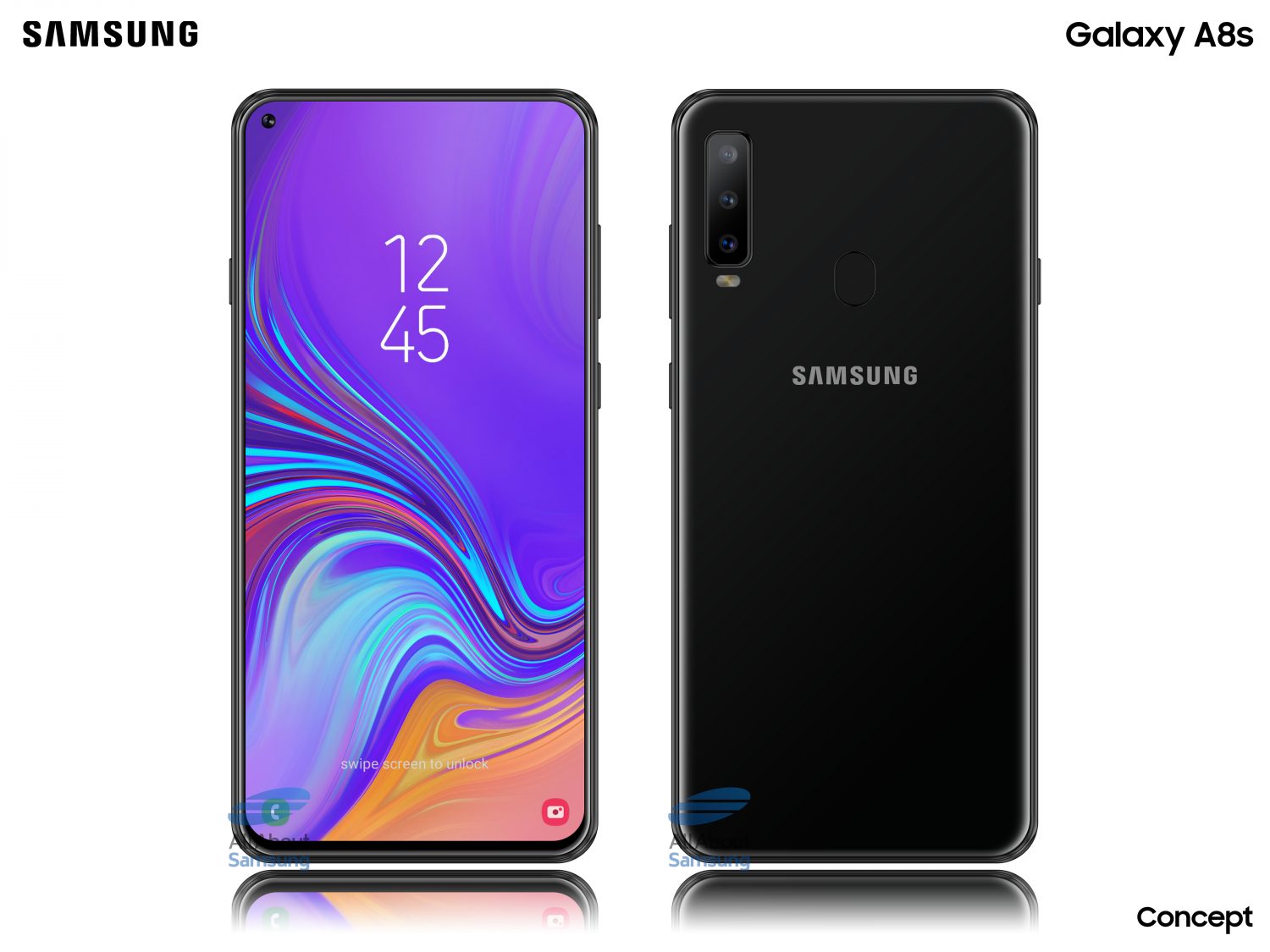 Infinity-O ekranlı Samsung Galaxy A8s işte böyle görünecek