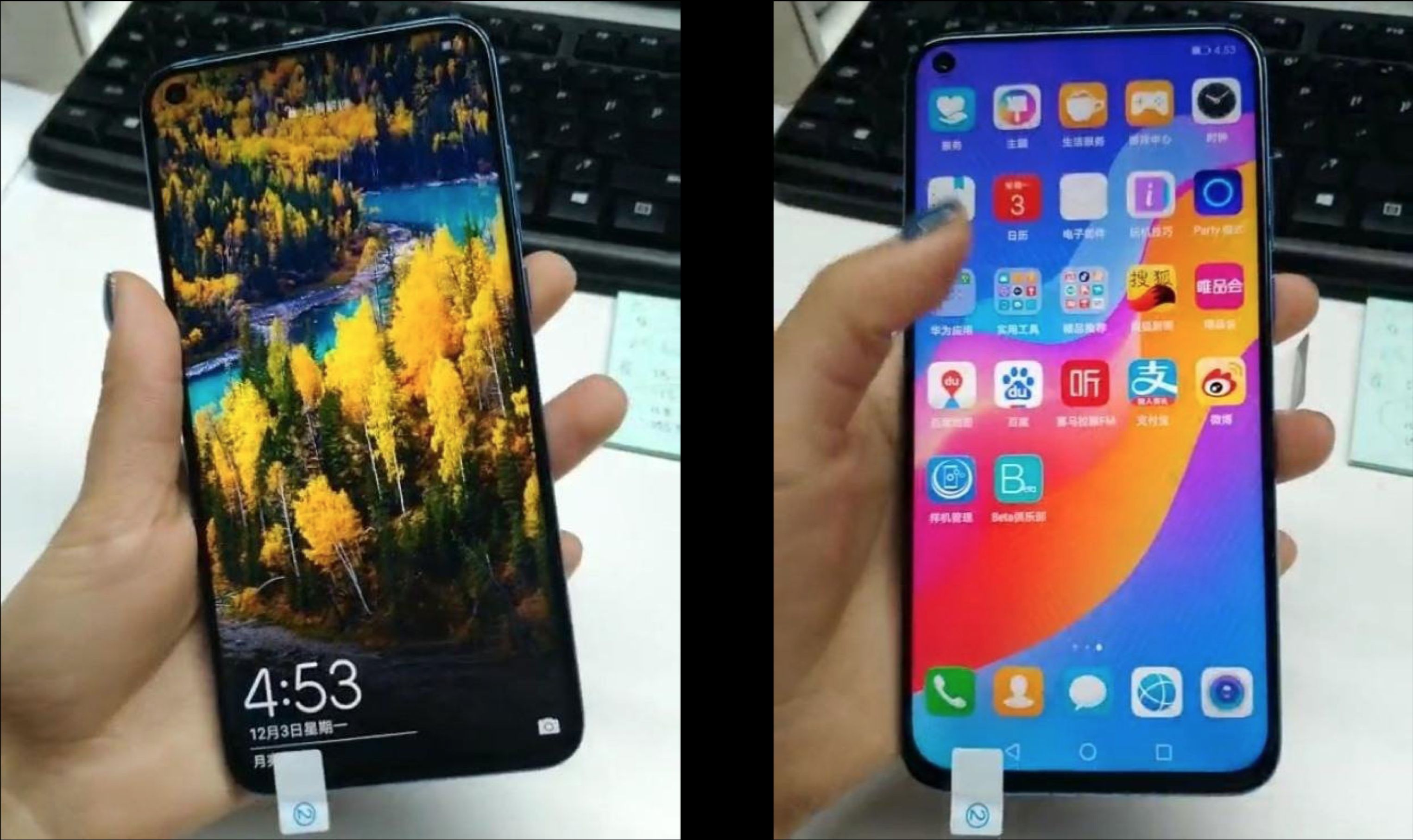 Delikli ekrana sahip Huawei Nova 4'ün fotoğrafları yayınlandı