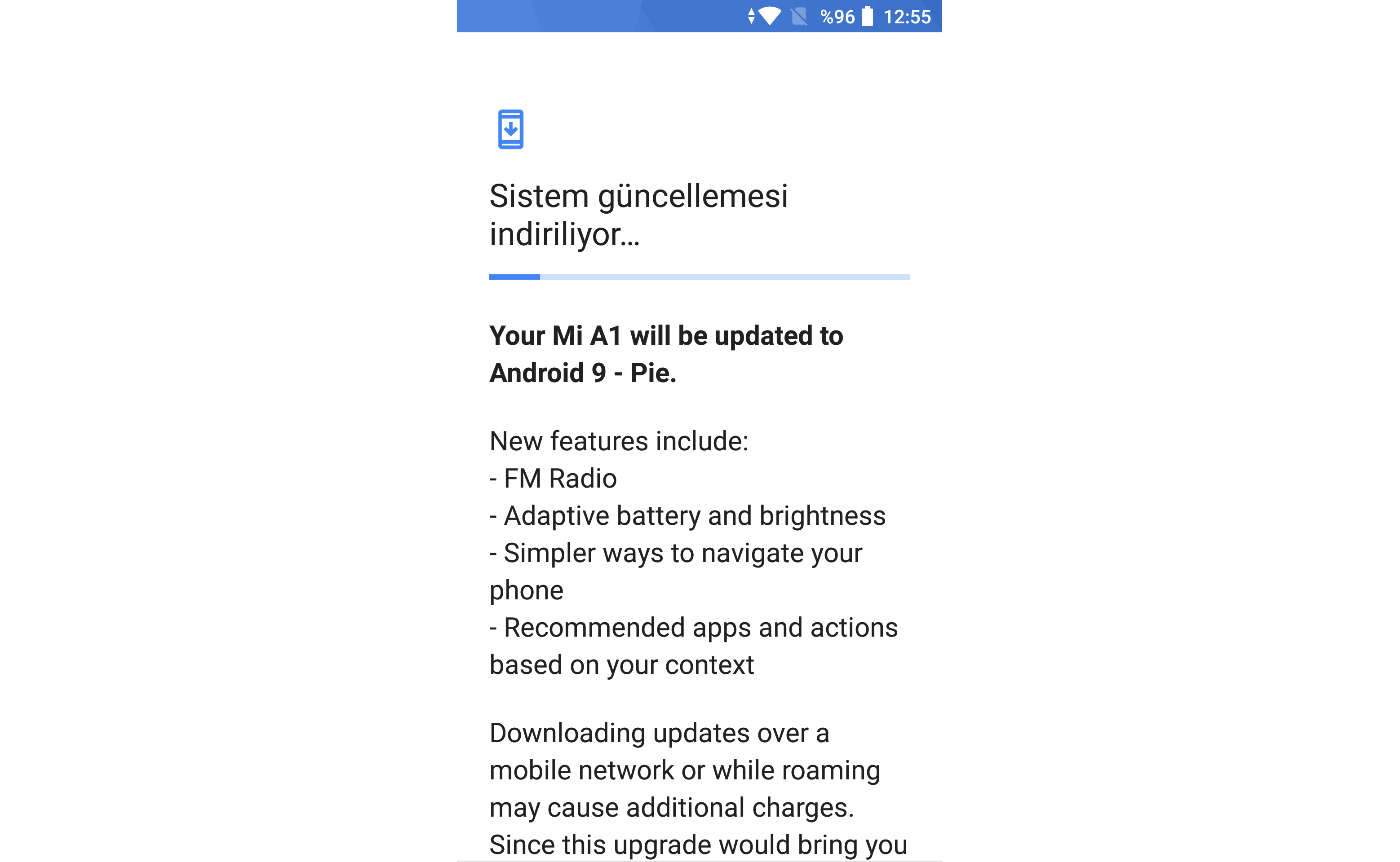 Xiaomi Mi A1 için Android 9.0 Pie güncellemesi