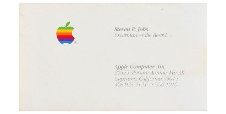 Steve Jobs'ın kartviziti açık artırmada 6.259 dolara satıldı