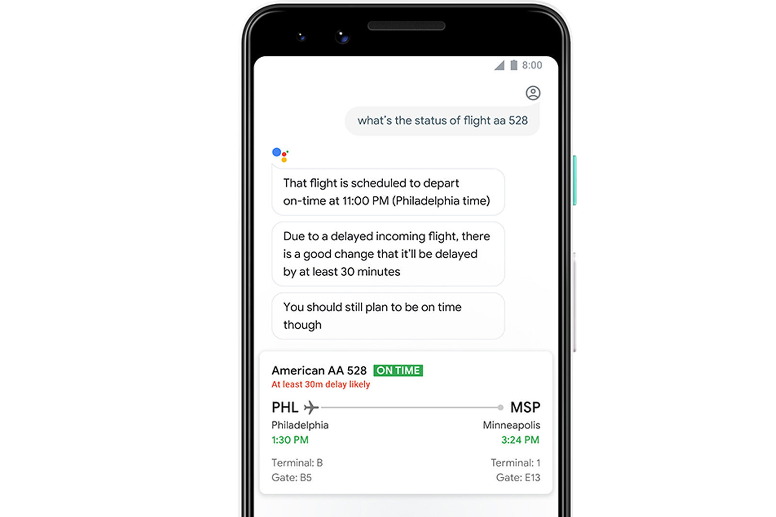 Google Asistan ertelenebilecek uçak seferleri için kullanıcıları uyaracak