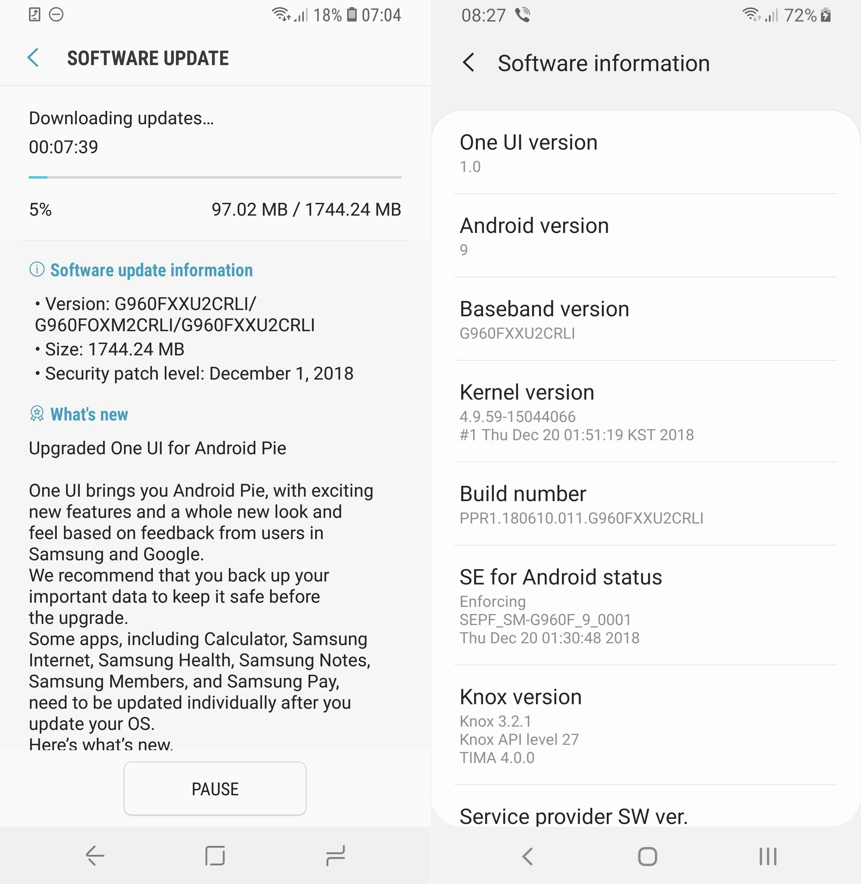 Galaxy S9 ve S9+ için Android Pie güncellemesi yayınlandı