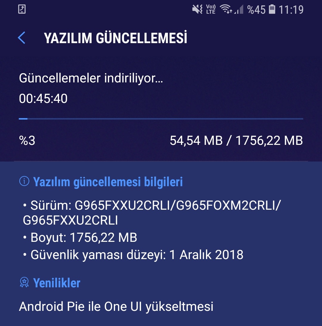 Galaxy S9 ve S9+ için Android Pie güncellemesi ülkemizde başladı