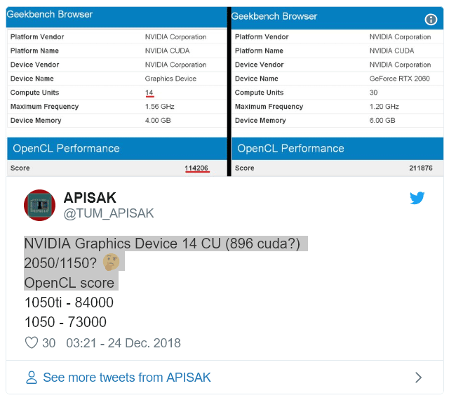 GeForce GTX 1150 ekran kartı da sırada