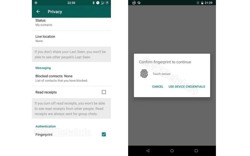 WhatsApp'a parmak izi koruması geliyor