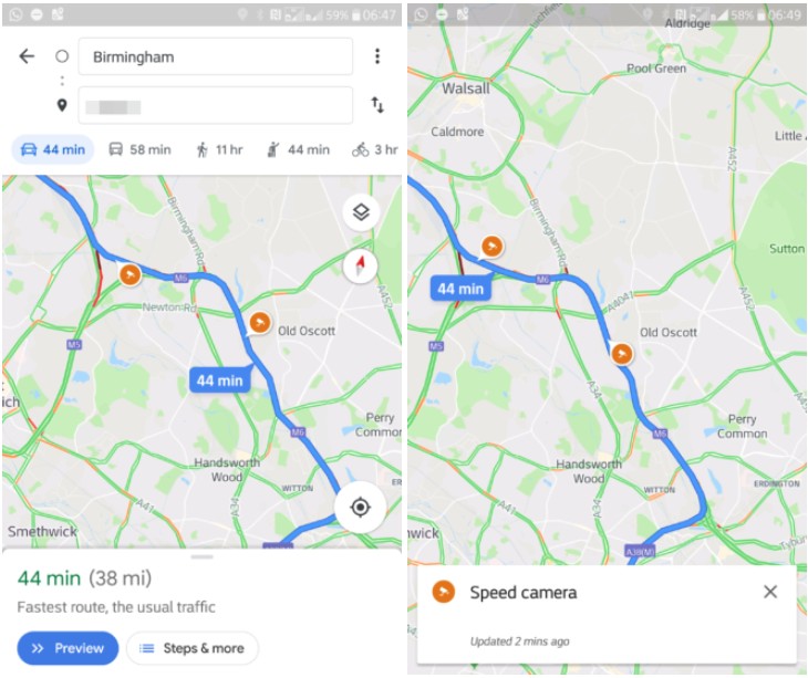 Google Haritalar'da radar simgeleri test ediliyor