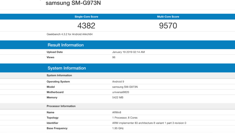 Exynos 9820'li Galaxy S10 Geekbench'te görüntülendi