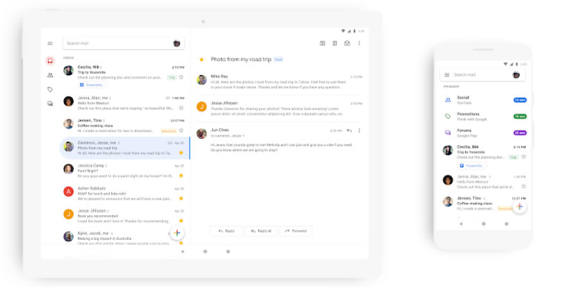 Gmail'in Android ve iOS versiyonları yeni materyal tasarıma geçiyor
