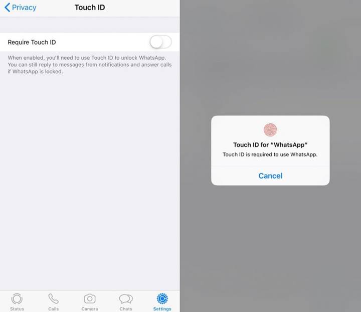 WhatsApp iOS uygulamasına Face ID ve Touch ID ile giriş özelliği geldi