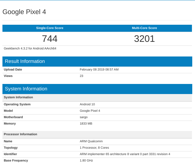 Sargo kod adlı gizemli bir Google cihazı Geekbench'te görüntülendi